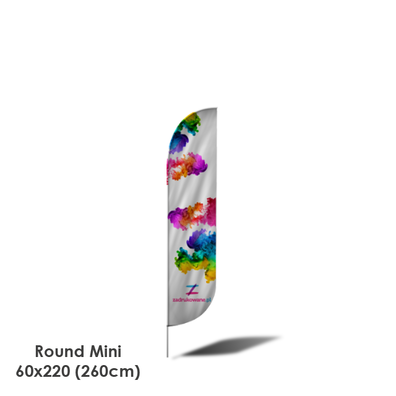 Beach Flag Round Mini 60x220 (260cm)