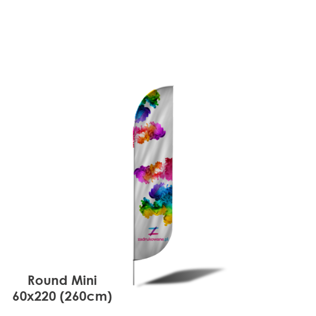 Beach Flag Round Mini 60x220 (260cm) (1)