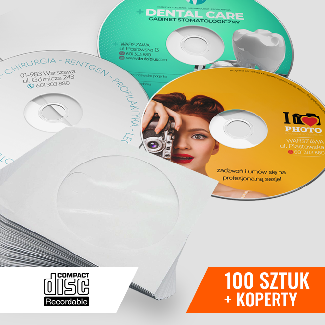 CD 100szt z nadrukiem + koperty