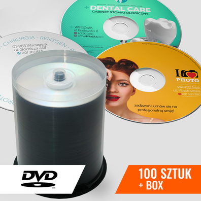 DVD 100szt z nadrukiem + BOX